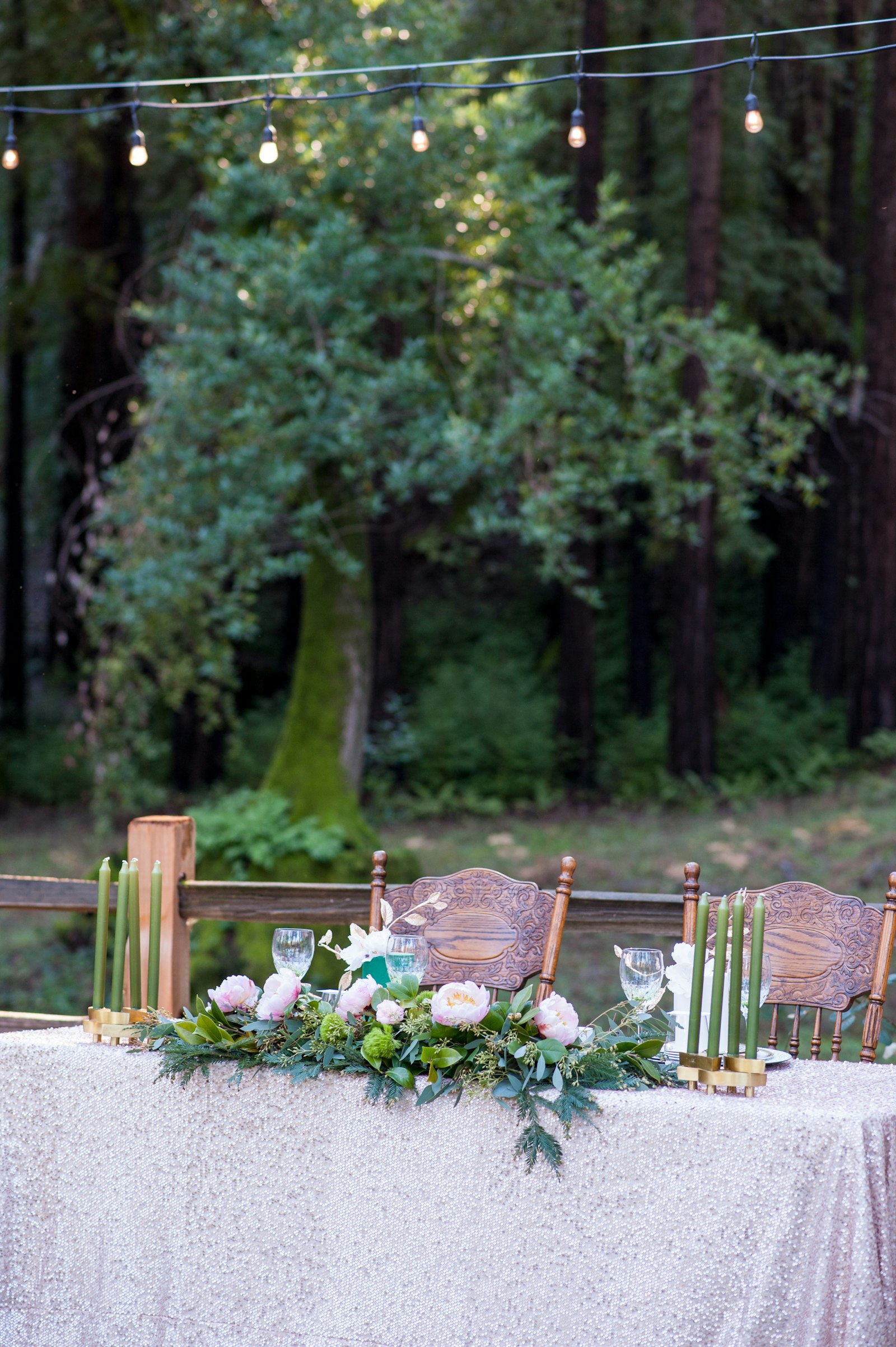 Wedding table styled for Hazel's service.